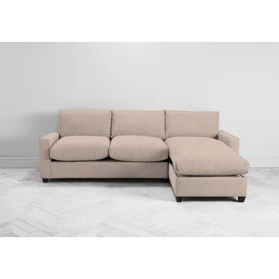 Perch and Parrow Mimi Right Hand Chaise Ottoman Sofa Bed in Rose Petal