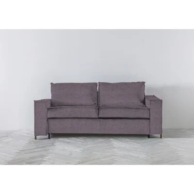 Perch and Parrow George Three-Seater Sofa Bed in Violet Leaf