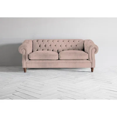 Perch and Parrow Algernon Three-Seater Sofa Bed in Portrait Pink
