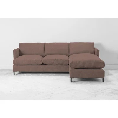 Perch and Parrow Justin Right Hand Chaise Sofa in Dark Grape