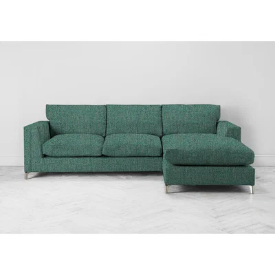Perch and Parrow Chris Right Hand Chaise Sofa in Turtle Green