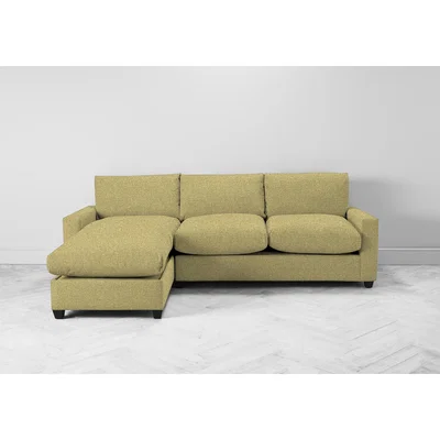 Perch and Parrow Mimi Left Hand Chaise Ottoman Sofa Bed in Trombone Yellow