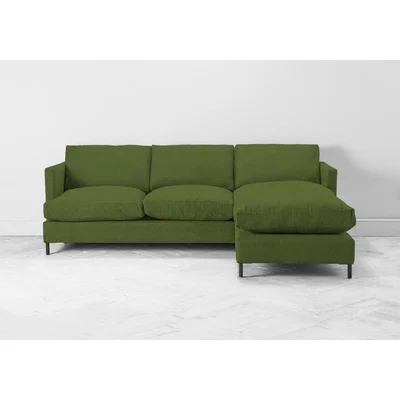 Perch and Parrow Justin Right Hand Chaise Sofa Bed in Juniper Green