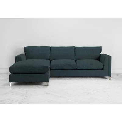 Perch and Parrow Chris Left Hand Chaise Sofa in Denim Blue