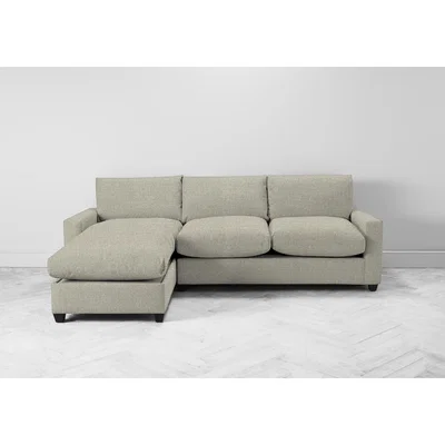 Perch and Parrow Mimi Left Hand Chaise Ottoman Sofa Bed in Bone Grey
