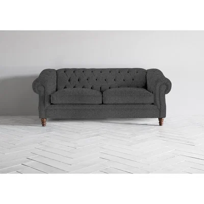 Perch and Parrow Algernon Three-Seater Sofa in Crow Black