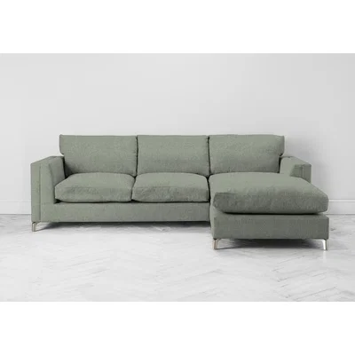 Perch and Parrow Chris Right Hand Chaise Sofa Bed in Peppermint