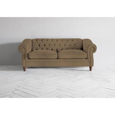 Perch and Parrow Algernon Three-Seater Sofa Bed in Saddle Brown
