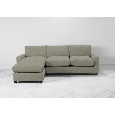 Perch and Parrow Mimi Left Hand Chaise Ottoman Sofa Bed in Diamond Dust