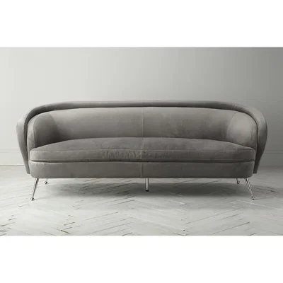 Perch and Parrow Murray Velvet Sofa in Grey