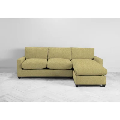 Perch and Parrow Mimi Right Hand Chaise Ottoman Sofa Bed in Trombone Yellow