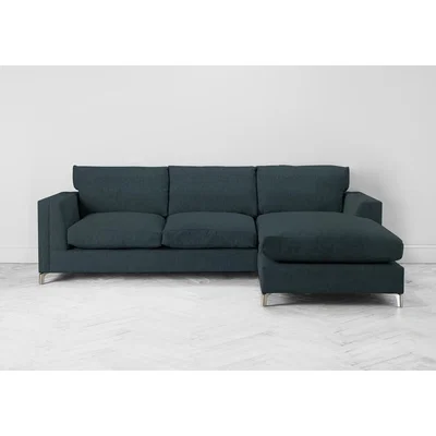 Perch and Parrow Chris Right Hand Chaise Sofa in Denim Blue