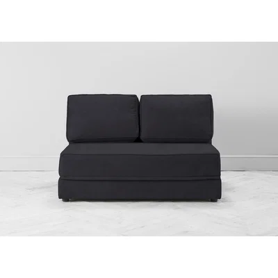 Perch and Parrow Dacre Three-Seater No Arms Sofa Bed in Violet Leaf