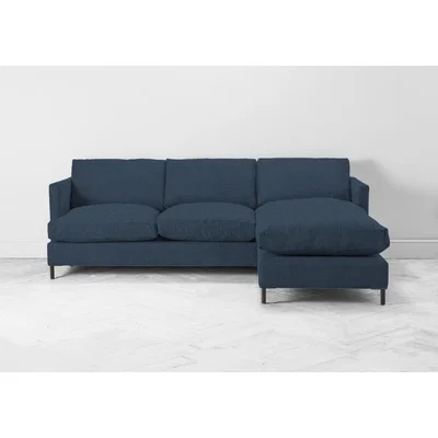 Perch and Parrow Justin Right Hand Chaise Sofa in Oxford Blue