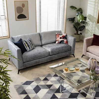 Quatropi Modern 3 Seater Sofa - Premium Fabric Upholstery - Choose Your Fabric - 215cm
