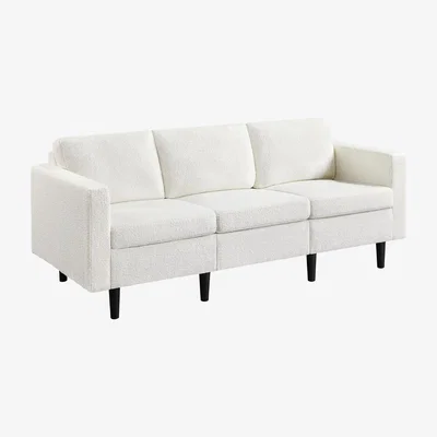 The Range Modern Boucle Fabric 3-Seater Sofa - Ivory