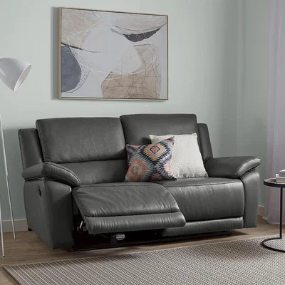 The Range Sorrento Power Leather Recliner 3 Seater Sofa - Grey