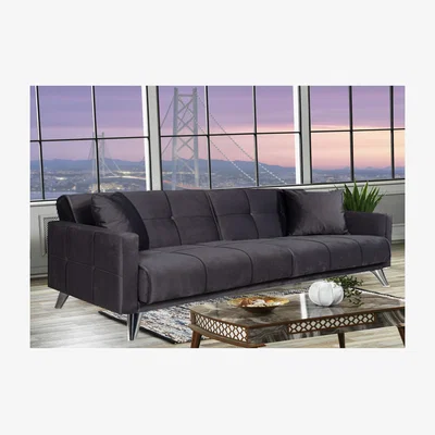 The Range SOFA2GO Velvet Sofa Bed 3 Seater  - Grey