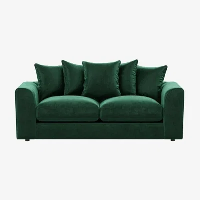 The Range Amara Plush velvet sofa Suite green 3 Seater - Green