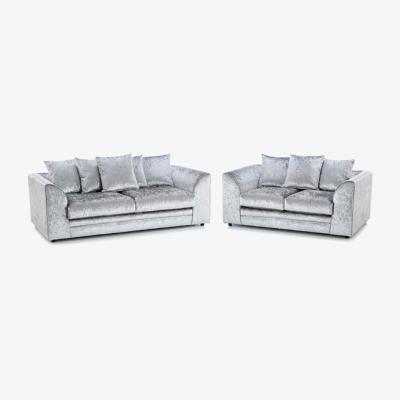 The Range Mirana Modern Crush Velvet 3 Seater Sofa - Silver