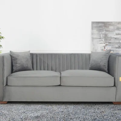 The Range Ashley 3 seater sofa Velvet Grey - Grey