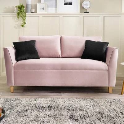 The Range Ellie 3 Seater Sofa in Brushed Velvet - Blush