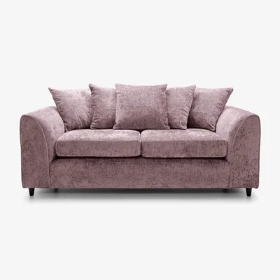 The Range Harriet Crushed Chenille 3 Seater Sofa - Pink