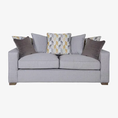 The Range New York Three Seater Scatterback Sofa - Barley Silver / Fielding Mustard