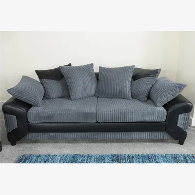 The Range Dino 3 Seater Sofa - Black-Grey