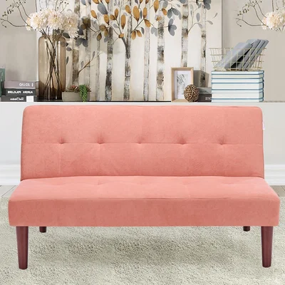 The Range 3 Seater Fabric Padded Sofa bed - Pink