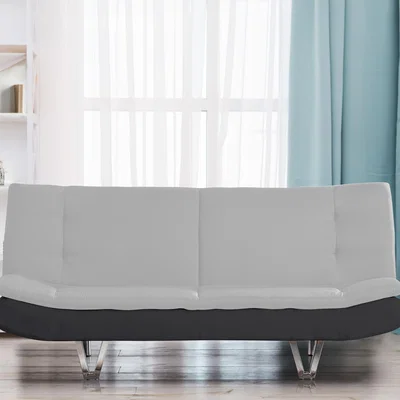 The Range White Fabric Sofa Bed 3 Seater With Faux Leather