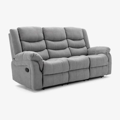 The Range Seattle Manual Fabric Recliner 3 Seater Sofa - Grey