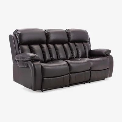 The Range Chester Electric High Back Luxury Leather Recliner 3 Seater Sofa - Brown