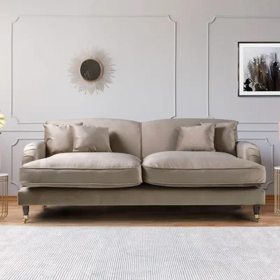 The Range The Caroline 3 Seater Sofa Grey - Putty