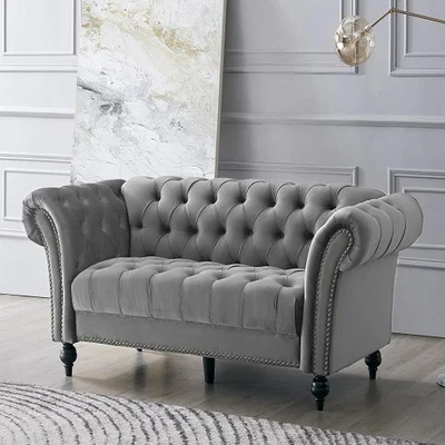 The Range Mayfield Velvet Fabric 3 Seater Sofa  - Grey Velvet