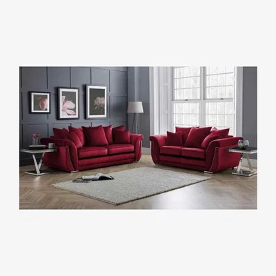 The Range Luca 3 and 2 Seater Scatterback Sofa Set  - Red