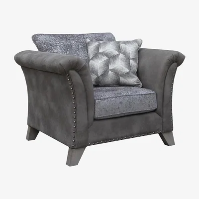 The Range Grace 3 Seater Sofa - Silver Grey fabric / 1