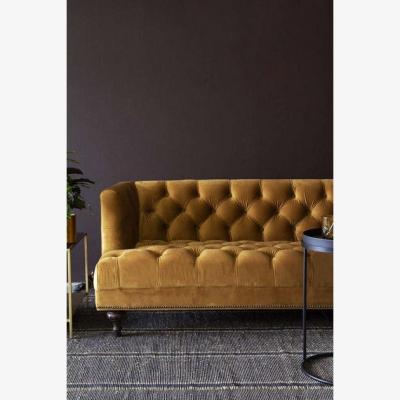 Rockett St George Ochre Gold Velvet Chesterfield 3 Seater Sofa