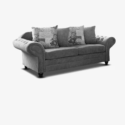 The Range Nicole Chenille Fabric 3 Seater Sofa - Graphite - Grey