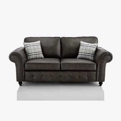 The Range Oakana Luxury Leather 3 Seater Sofa - Black