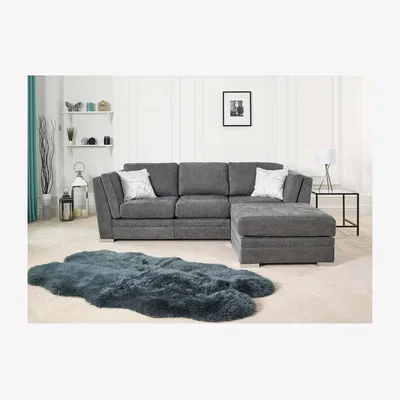 The Range Charlotte 3 Seater Sofa With Footstool - Dark Grey