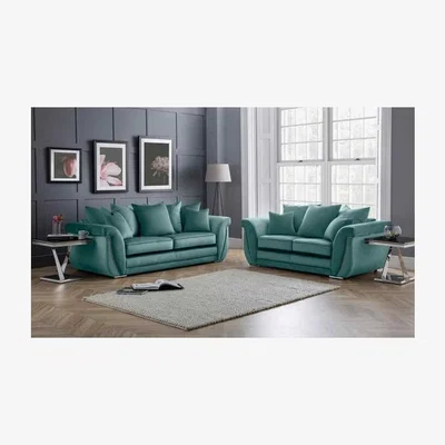 The Range Luca 3 and 2 Seater Scatterback Sofa Set  - Seaspray