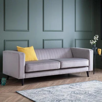 The Range Macy 3 Seater Sofa in Grey Velvet - Grey