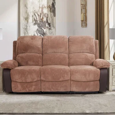 The Range Fabric Jumbo Cord 3 Seater Sofa - Brown
