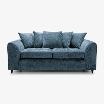 The Range Harriet Crushed Chenille 3 Seater Sofa - Dark Blue