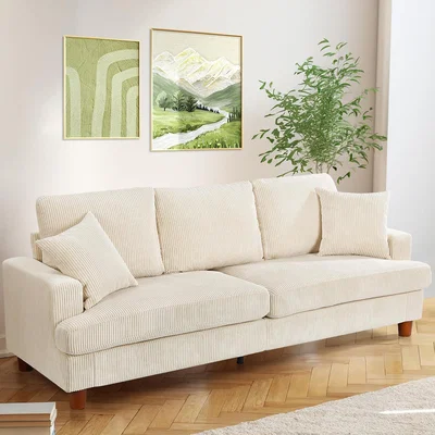 The Range Corduroy 3 Seater Sofa - Beige