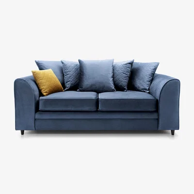 The Range Chicago Velvet 3 Seater Sofa - Dark Blue