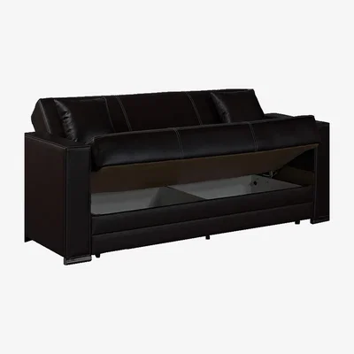 The Range FUTURO 3 Seater Sofa Bed Convertible Recliner Adjustable Back with Storage - Black