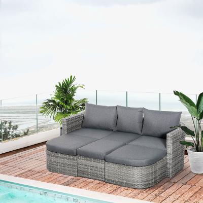 The Range Three Pieces Outdoor PE Rattan Sofa Set with Cushion - Grey