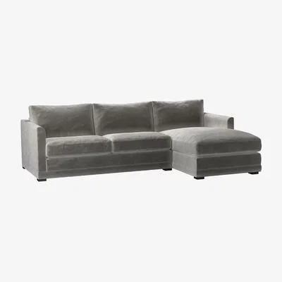 Sofa.com Aissa Medium RHF Chaise Storage Sofa in Squirrel Cotton Matt Velvet - sofa.com